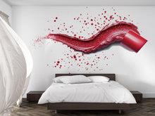 Load image into Gallery viewer, Red Lipstick Splash Wall Decal Makeup Wall Sticker Beauty Salon Decor Nail Studio Wall Art Modern Glam Interior Vinyl Wall Decal