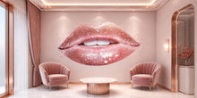 Load image into Gallery viewer, Glitter Lips Wall Decal Makeup Wall Sticker Beauty Salon Decor Nail Studio Wall Art Pink Glam Lips Wall Decor Luxury Vinyl Wall Decal