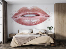 Load image into Gallery viewer, Glitter Lips Wall Decal Makeup Wall Sticker Beauty Salon Decor Nail Studio Wall Art Pink Glam Lips Wall Decor Luxury Vinyl Wall Decal