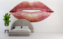 Load image into Gallery viewer, Rose Gold Glitter Lips Wall Decal Makeup Wall Sticker Beauty Salon Decor Nail Studio Wall Art Glam Lips Vinyl Wall Decal Luxury Decor