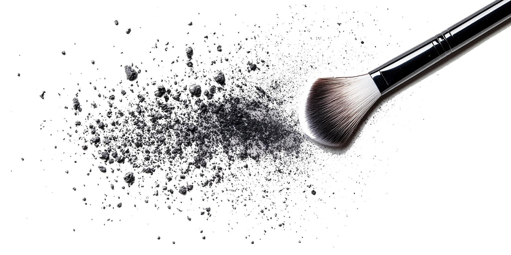 Black Makeup Powder Explosion Wall Decal Brush Beauty Wall Sticker Makeup Studio Decor Salon Wall Art Modern Glam Beauty Room Wall Decal