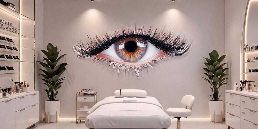 Lash Studio Wall Decal, Eyelash Salon Wall Art, Beauty Room Mural, Eye Lash Decor, Esthetician Sticker, 555mv
