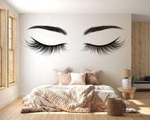 Load image into Gallery viewer, Lash Wall Decal, Eyelash Wall Art, Lash Room Decor, Beauty Salon Sticker, Esthetician Wall Mural, 556mv
