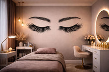 Load image into Gallery viewer, Lash Wall Decal, Eyelash Wall Art, Lash Room Decor, Beauty Salon Sticker, Esthetician Wall Mural, 556mv