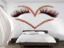 Load image into Gallery viewer, Lash Heart Wall Decal, Eyelash Wall Art, Lash Room Decor, Beauty Salon Mural, Esthetician Sticker, 558mv