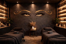 Load image into Gallery viewer, Lash Studio Wall Decal, Beauty Eyes Wall Art, Salon Wall Mural, Esthetician Room Decor, 560mv