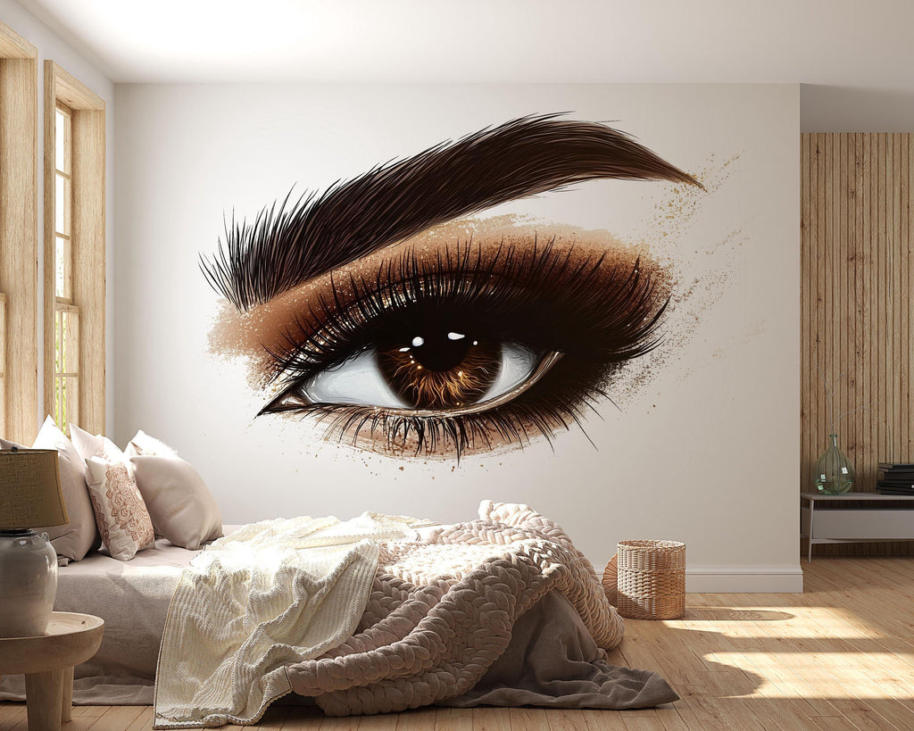 Lash Studio Wall Decal, Eye Wall Art, Beauty Salon Mural, Esthetician Room Decor, 565mv
