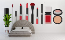 Load image into Gallery viewer, Makeup Tools Wall Decal Beauty Studio Wall Sticker Cosmetic Wall Art Makeup Icons Salon Decor Lipstick Brush Wall Decal Beauty Room Decor