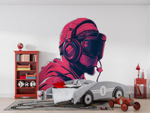 Load image into Gallery viewer, Gamer Wall Decal, Esports Wall Sticker, Gaming Room Wall Art, Teen Boy Room Decor, Headset Gamer Wall Decor, 254gm