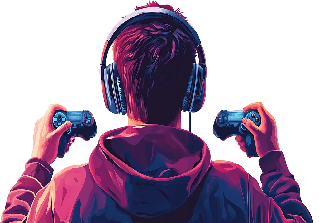 Gamer Wall Decal, Gaming Wall Sticker, Video Game Wall Art, Teen Boy Room Decor, Controller Wall Decor, 255gm