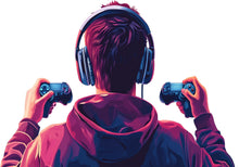 Load image into Gallery viewer, Gamer Wall Decal, Gaming Wall Sticker, Video Game Wall Art, Teen Boy Room Decor, Controller Wall Decor, 255gm