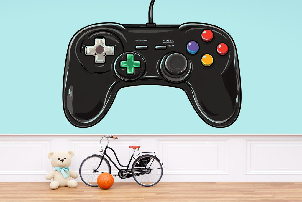 Game Controller Wall Decal, Gaming Wall Sticker, Video Game Wall Art, Gamer Room Decor, Kids Bedroom Wall Decor, 257gm