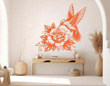 Load image into Gallery viewer, Hummingbird Flowers wall decor Rose Decals Hummingbird Art wall Art Stickers Home Interior Design Murals Gifts Decoration 1089RS