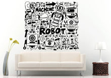 Load image into Gallery viewer, Funny Doodle Robot Element Collage For Baby Toddler Kids Boys Girls Room Wall Decal Vinyl Sticker Mural Room Decor L658