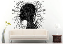 Load image into Gallery viewer, Female Girl Woman Robot Machine Electrical Circuit Wall Decal Vinyl Sticker Mural Room Decor L659