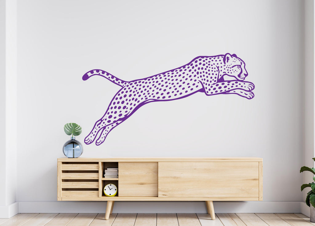Leopard Wall Decals, Cheetah Animal Vinyl Sticker Decor, Wild Cat Art 1093RS