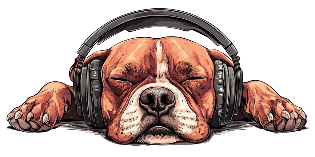 Sleeping Dog Sticker, Bulldog Decal, Cute Dog Sticker, Headphone Dog, Funny Pet Decal, Laptop Sticker, Water Bottle, 264gm