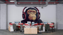Load image into Gallery viewer, Monkey Sticker, Chimp Decal, Headphone Ape, Funny Animal Sticker, Cool Monkey Art, Laptop Decal, Water Bottle Gift, 266gm
