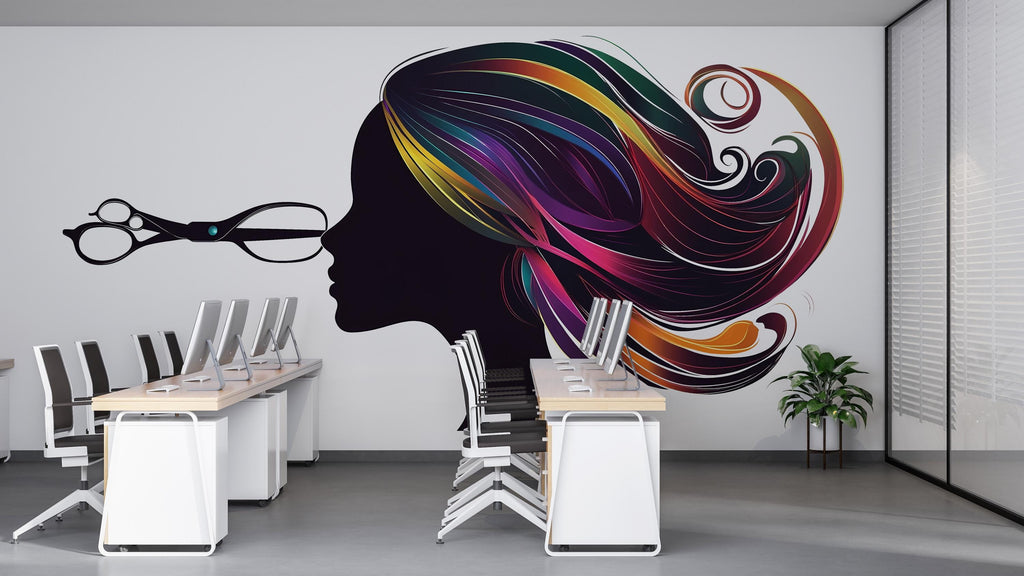 Hair Stylist Sticker, Salon Decal, Beauty Sticker, Hairdresser Gift, Scissors Art, Cosmetology Decal, Laptop Sticker, 267gm