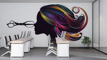 Load image into Gallery viewer, Hair Stylist Sticker, Salon Decal, Beauty Sticker, Hairdresser Gift, Scissors Art, Cosmetology Decal, Laptop Sticker, 267gm