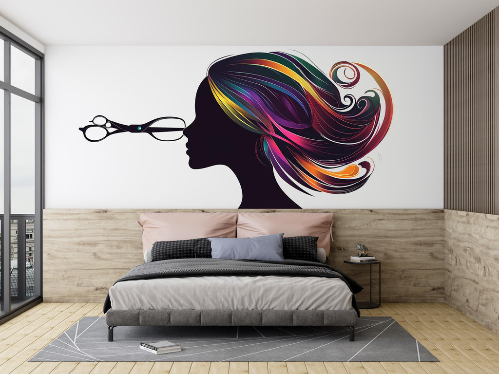 Hair Stylist Sticker, Salon Decal, Beauty Sticker, Hairdresser Gift, Scissors Art, Cosmetology Decal, Laptop Sticker, 267gm
