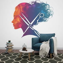 Load image into Gallery viewer, Hair Stylist Sticker, Salon Decal, Colorful Beauty Sticker, Hairdresser Gift, Scissors Art, Cosmetology Decal, Laptop Sticker, 269gm