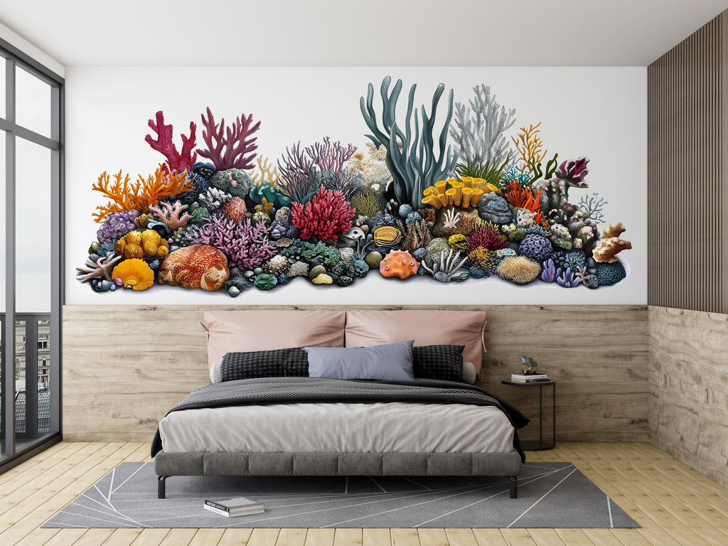 Coral Reef Sticker, Ocean Decal, Sea Life Sticker, Underwater Art, Marine Life Gift, Laptop Sticker, Water Bottle, 273gm