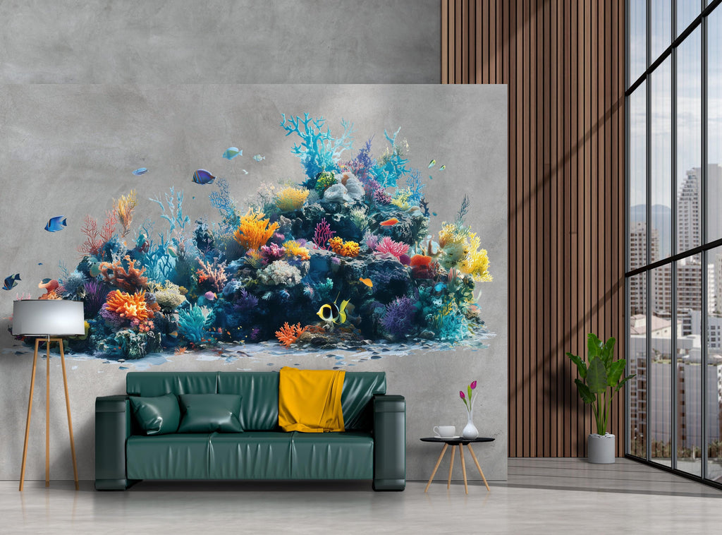Coral Reef Sticker, Ocean Life Decal, Sea Life Sticker, Underwater Art, Marine Life Gift, Laptop Sticker, Water Bottle, 275gm