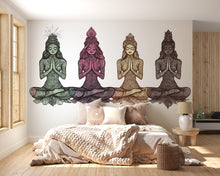 Load image into Gallery viewer, Yoga Goddess Sticker, Meditation Decal, Boho Spiritual Art, Zen Woman Sticker, Chakra Decor, Laptop Sticker, Water Bottle, 278gm