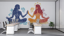 Load image into Gallery viewer, Yoga Sticker, Meditation Women Decal, Spiritual Art Sticker, Boho Zen Gift, Feminine Yoga Art, Laptop Sticker, 279gm