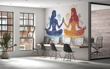 Load image into Gallery viewer, Yoga Sticker, Meditation Women Decal, Spiritual Art Sticker, Boho Zen Gift, Feminine Yoga Art, Laptop Sticker, 279gm
