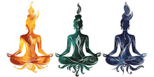 Load image into Gallery viewer, Yoga Sticker, Meditation Decal, Chakra Art Sticker, Boho Spiritual Gift, Zen Woman Art, Laptop Sticker, Water Bottle, 281gm