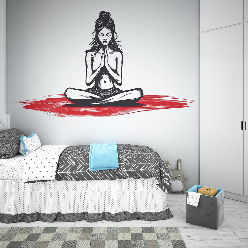 Yoga Sticker, Meditation Woman Decal, Zen Art Sticker, Spiritual Gift, Boho Yoga Decor, Laptop Sticker, Water Bottle, 282gm