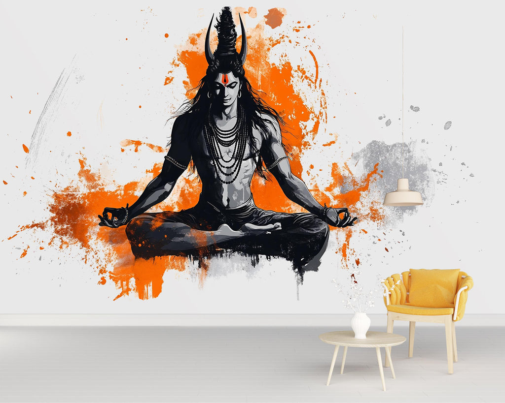 Shiva Sticker, Meditation Decal, Hindu Spiritual Art, Yoga Sticker, Zen Gift, Laptop Sticker, Water Bottle Decal, 284gm