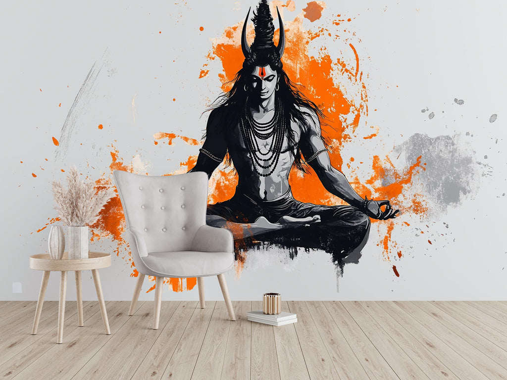 Shiva Sticker, Meditation Decal, Hindu Spiritual Art, Yoga Sticker, Zen Gift, Laptop Sticker, Water Bottle Decal, 284gm