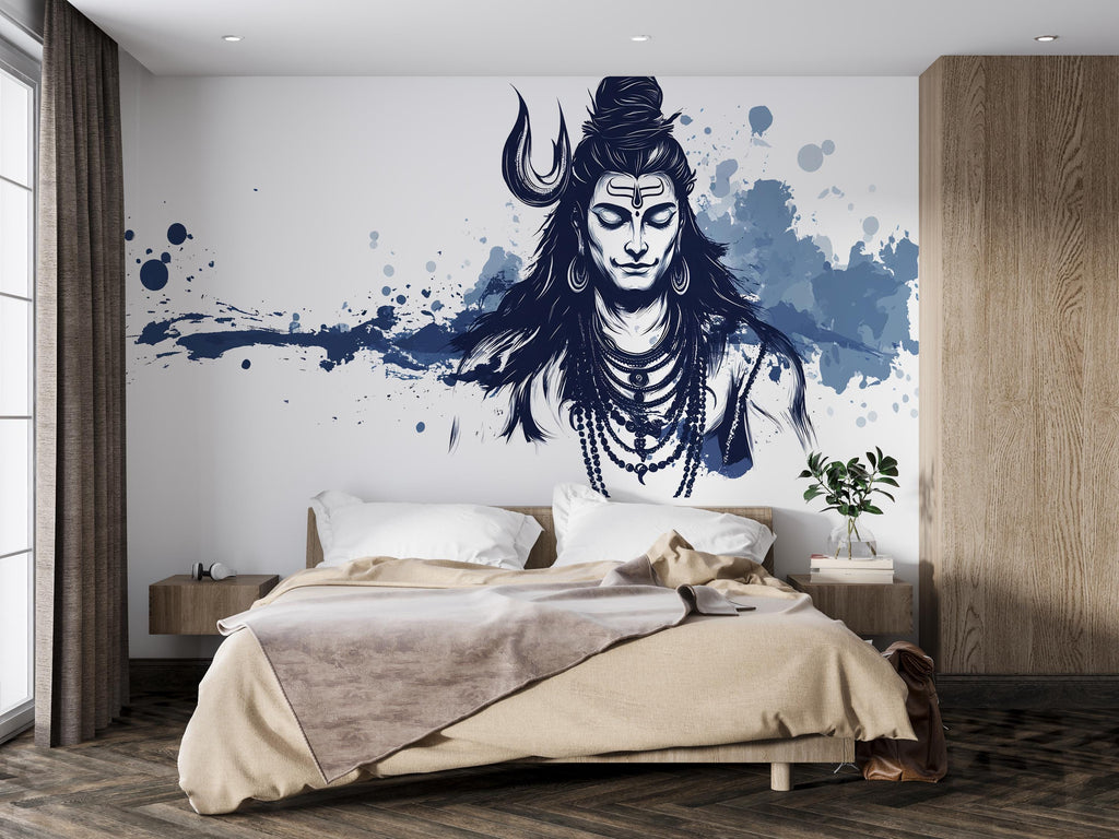 Shiva Sticker, Hindu Art Decal, Spiritual Yoga Sticker, Meditation Gift, Zen Wall Art, Laptop Sticker, Water Bottle, 285gm