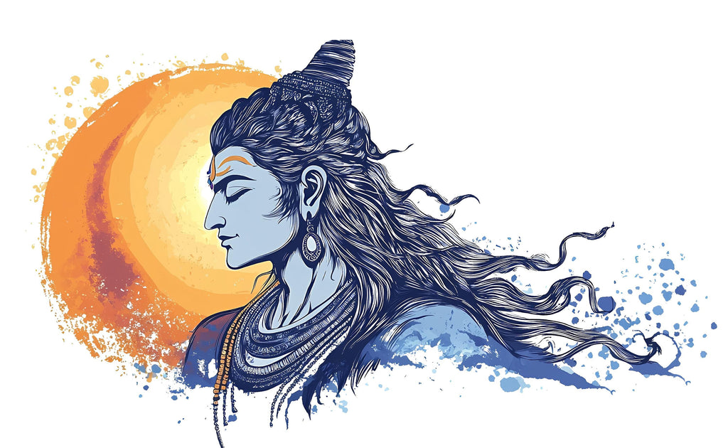 Shiva Sticker, Hindu Art Decal, Spiritual Yoga Sticker, Meditation Gift, Blue Shiva Art, Laptop Sticker, Water Bottle, 286gm