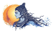 Load image into Gallery viewer, Shiva Sticker, Hindu Art Decal, Spiritual Yoga Sticker, Meditation Gift, Blue Shiva Art, Laptop Sticker, Water Bottle, 286gm