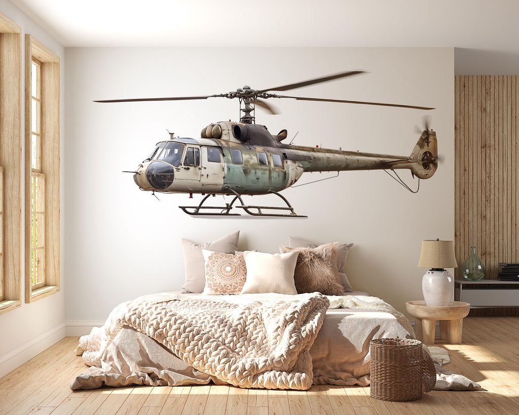 Helicopter Sticker, Military Chopper Decal, Aviation Art Sticker, Pilot Gift, Aircraft Lover Decal, Laptop Sticker, 292gm