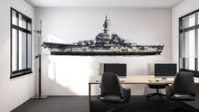 Load image into Gallery viewer, Battleship Sticker, Warship Decal, Naval Ship Sticker, Vintage Battleship Art, Navy Ship Decal, Military Ship Gift, 294gm