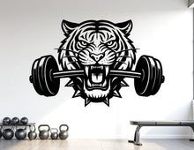 Load image into Gallery viewer, Tiger Gym Wall Decal Custom fitness Decor Workout Art Vinyl Tiger Lover Strong Gym Wall Stickers Bedroom Workout Motivation Crossfit 1103RS