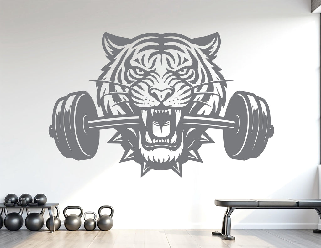 Tiger Gym Wall Decal Custom fitness Decor Workout Art Vinyl Tiger Lover Strong Gym Wall Stickers Bedroom Workout Motivation Crossfit 1103RS