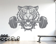 Load image into Gallery viewer, Tiger Gym Wall Decal Custom fitness Decor Workout Art Vinyl Tiger Lover Strong Gym Wall Stickers Bedroom Workout Motivation Crossfit 1103RS