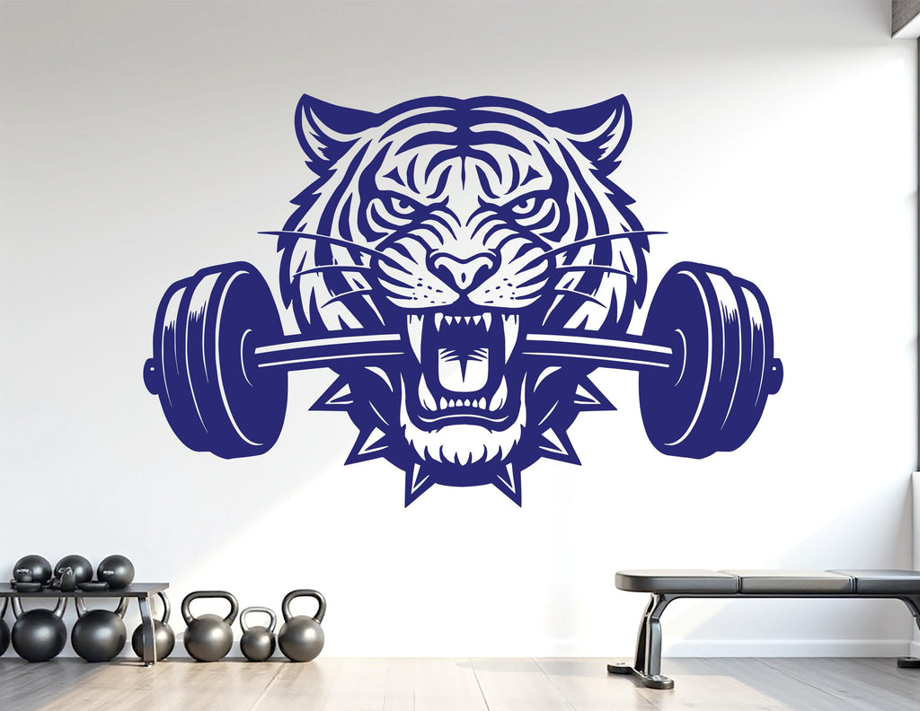 Tiger Gym Wall Decal Custom fitness Decor Workout Art Vinyl Tiger Lover Strong Gym Wall Stickers Bedroom Workout Motivation Crossfit 1103RS