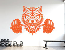 Load image into Gallery viewer, Wolf Gym Wall Decal Custom fitness Decor Workout Art Vinyl Wolf Lover Strong Gym Wall Stickers Bedroom Workout Motivation Crossfit 1104RS