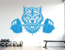 Load image into Gallery viewer, Wolf Gym Wall Decal Custom fitness Decor Workout Art Vinyl Wolf Lover Strong Gym Wall Stickers Bedroom Workout Motivation Crossfit 1104RS