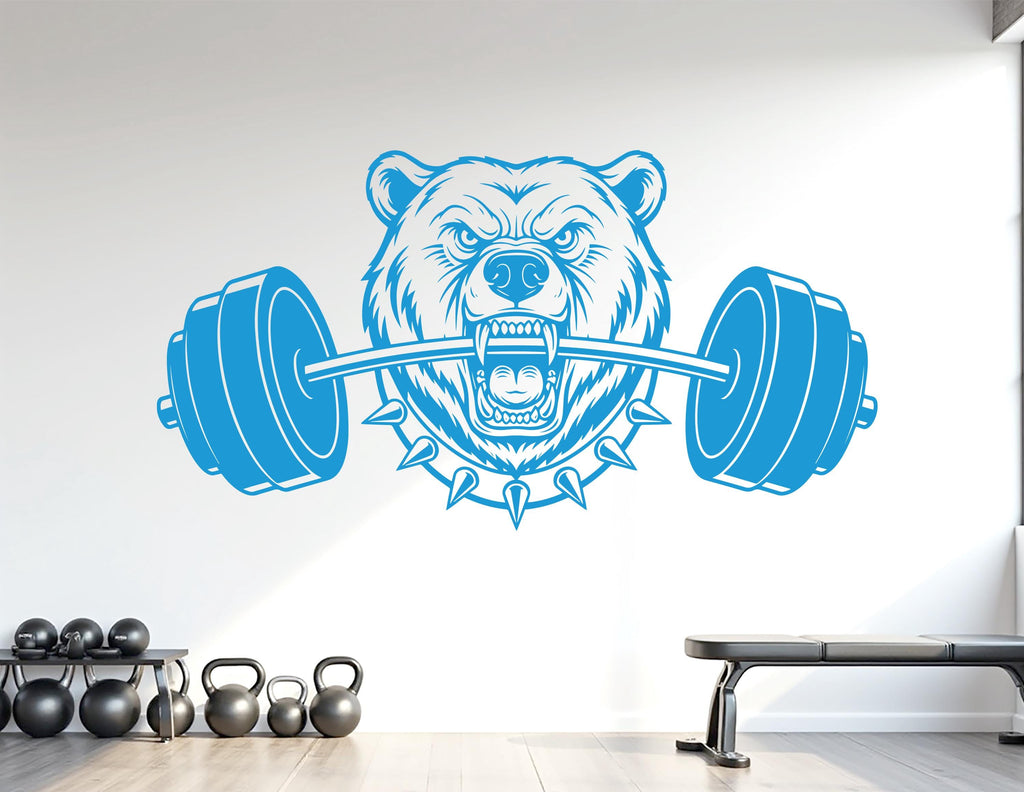 Bear Gym Wall Decal Custom fitness Decor Workout Art Vinyl Bear Lover Strong Gym Wall Stickers Bedroom Workout Motivation Crossfit 1105RS