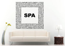 Load image into Gallery viewer, Spa Salon Relaxation Words Square Shape Typography Wall Decal Vinyl Sticker Mural Room Decor L672