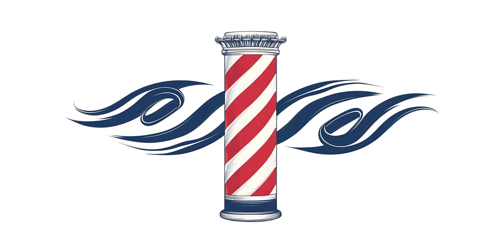 Barber Pole Wall Decal With Flames, Barbershop Wall Decor, Hair Salon Sticker, Classic Barber Shop Wall Art, Mens Grooming Studio Decor