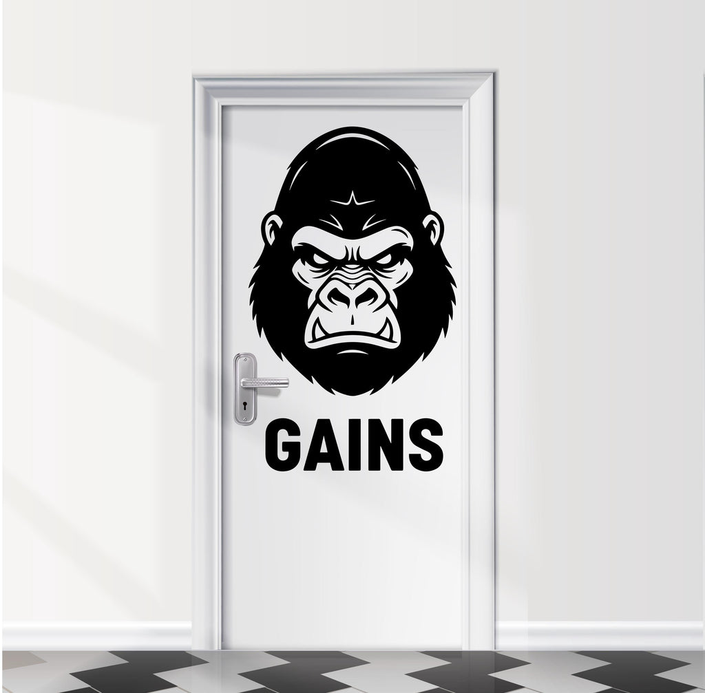 Man Pull-Up Gym Bathroom Door Decal, Vinyl Sticker 1107RS
